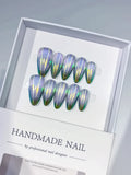 Medium Purple Green Almond Holographic
