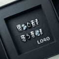 Chromatic Silver & Black 3D Bubble Short Coffin Nails L040