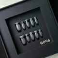 Nude Black Medium Coffin Nails G096