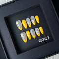 Summer Yellow Daisies French Tip Medium Almond Nails G043