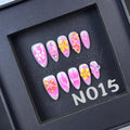 Aura Hibiscus Pink 3D Flower Medium Almond Nails N015